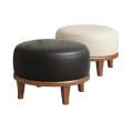 Wooden Ottoman Special Leather Top Solid Wood Chair